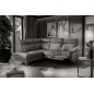 - Canapé d'angle en cuir italien de luxe 5 places LUZERNE, avec relax électrique et coffre, gris foncé, angle gauche - Canapé d'angle en cuir italien de luxe 5 places LUZERNE, avec relax électrique et coffre, gris foncé, angle gauche