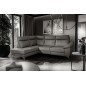 - Canapé d'angle en cuir italien de luxe 5 places LUZERNE, avec relax électrique et coffre, gris foncé, angle gauche - Canapé d'angle en cuir italien de luxe 5 places LUZERNE, avec relax électrique et coffre, gris foncé, angle gauche