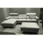 1ER paiement DE LA COMMANDE: Canapé d'angle en cuir buffle italien de luxe 5 places armano, gris clair, angle gauche, 6x sans fr