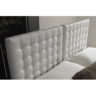 Lit en cuir italien de luxe DUO, blanc, 160x200