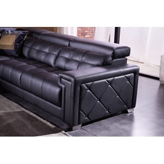 Canapé d'angle en cuir de buffle italien de luxe, 6/7 places, prestigia, sans la tablette 363X289 cm, chocolat, angle droit