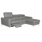 Canapé d'angle en cuir italien de luxe 5 places BOTERO, avec relax électrique, gris clair, angle droit Canapé d'angle en cuir italien de luxe 5 places BOTERO, avec relax électrique, gris clair, angle droit