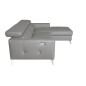 Canapé d'angle en cuir italien de luxe 5 places BOTERO, avec relax électrique, gris clair, angle droit Canapé d'angle en cuir italien de luxe 5 places BOTERO, avec relax électrique, gris clair, angle droit