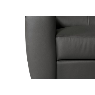 Canapé d'angle en cuir italien de luxe 5 places BOTERO, avec relax électrique, noir, angle droit
