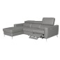 Canapé d'angle en cuir italien de luxe 5 places BOTERO, avec relax électrique, gris clair, angle gauche Canapé d'angle en cuir italien de luxe 5 places BOTERO, avec relax électrique, gris clair, angle gauche