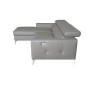 Canapé d'angle en cuir italien de luxe 5 places BOTERO, avec relax électrique, gris clair, angle gauche Canapé d'angle en cuir italien de luxe 5 places BOTERO, avec relax électrique, gris clair, angle gauche