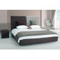 Lit en cuir italien de luxe DUO, chocolat et gris clair, 160x200 Lit en cuir italien de luxe DUO, chocolat et gris clair, 160x200