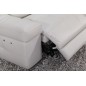 Canapé d'angle double relax en cuir de buffle italien de luxe 5 places BiRELAX, blanc, angle gauche Canapé d'angle double relax en cuir de buffle italien de luxe 5 places BiRELAX, blanc, angle gauche