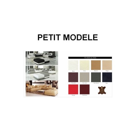 Canapé d'angle en cuir italien PETIT ELIXIR petit modèle personnalisé sur demande du client 304X233 cm. Couleur prinicpale écru