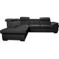 - Canapé d'angle convertible en cuir italien de luxe 5/6 places TONY, avec coffre, noir, angle gauche - Canapé d'angle convertible en cuir italien de luxe 5/6 places TONY, avec coffre, noir, angle gauche