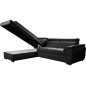 - Canapé d'angle convertible en cuir italien de luxe 5/6 places TONY, avec coffre, noir, angle gauche - Canapé d'angle convertible en cuir italien de luxe 5/6 places TONY, avec coffre, noir, angle gauche
