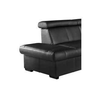 - Canapé d'angle convertible en cuir italien de luxe 5/6 places TONY, avec coffre, noir, angle gauche