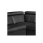 - Canapé d'angle convertible en cuir italien de luxe 5/6 places TONY, avec coffre, noir, angle gauche - Canapé d'angle convertible en cuir italien de luxe 5/6 places TONY, avec coffre, noir, angle gauche