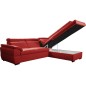Canapé d'angle convertible en cuir italien de luxe 5/6 places TONY, avec coffre, rouge foncé, angle droit