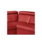 Canapé d'angle convertible en cuir italien de luxe 5/6 places TONY, avec coffre, rouge foncé, angle droit