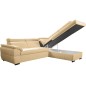 Canapé d'angle convertible en cuir italien de luxe 5/6 places TONY, avec coffre, beige, angle droit