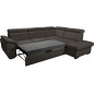 Canapé d'angle convertible en cuir italien de luxe 5/6 places TONY, avec coffre, chocolat, angle droit
