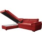 Canapé d'angle convertible en cuir italien de luxe 5/6 places TONY, avec coffre, rouge, angle gauche, Rouge foncé Canapé d'angle convertible en cuir italien de luxe 5/6 places TONY, avec coffre, rouge, angle gauche, Rouge foncé