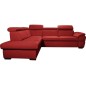 Canapé d'angle convertible en cuir italien de luxe 5/6 places TONY, avec coffre, rouge, angle gauche, Rouge foncé Canapé d'angle convertible en cuir italien de luxe 5/6 places TONY, avec coffre, rouge, angle gauche, Rouge foncé