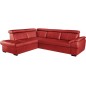 Canapé d'angle convertible en cuir italien de luxe 5/6 places TONY, avec coffre, rouge, angle gauche, Rouge foncé Canapé d'angle convertible en cuir italien de luxe 5/6 places TONY, avec coffre, rouge, angle gauche, Rouge foncé