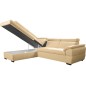 Canapé d'angle convertible en cuir italien de luxe 5/6 places TONY, avec coffre, beige, angle gauche Canapé d'angle convertible en cuir italien de luxe 5/6 places TONY, avec coffre, beige, angle gauche