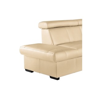 Canapé d'angle convertible en cuir italien de luxe 5/6 places TONY, avec coffre, beige, angle gauche