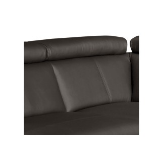 Canapé d'angle convertible en cuir italien de luxe 5/6 places TONY, avec coffre, chocolat, angle gauche