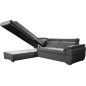 - Canapé d'angle convertible en cuir italien de luxe 5/6 places TONY, avec coffre, gris foncé, angle gauche - Canapé d'angle convertible en cuir italien de luxe 5/6 places TONY, avec coffre, gris foncé, angle gauche
