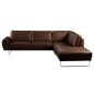 Canapé d'angle en 100% TOUT cuir italien de prestige 6/7 places SPENCER, chocolat, angle droit Canapé d'angle en 100% TOUT cuir italien de prestige 6/7 places SPENCER, chocolat, angle droit