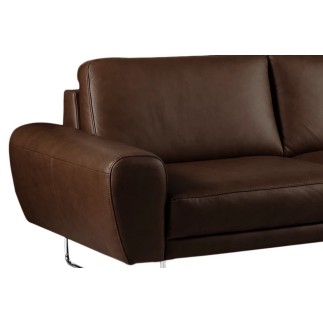 Canapé d'angle en 100% TOUT cuir italien de prestige 6/7 places SPENCER, chocolat, angle droit