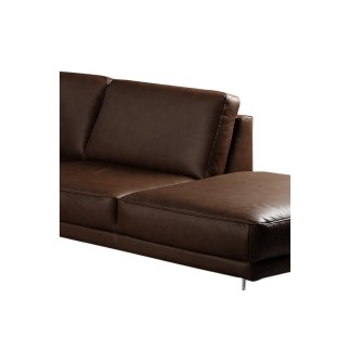 Canapé d'angle en 100% TOUT cuir italien de prestige 6/7 places SPENCER, chocolat, angle droit