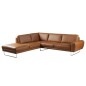 - Canapé d'angle en 100% TOUT cuir italien de prestige 6/7 places SPENCER, marron cognac, angle gauche - Canapé d'angle en 100% TOUT cuir italien de prestige 6/7 places SPENCER, marron cognac, angle gauche