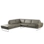 Canapé d'angle en 100% TOUT cuir italien de prestige 6/7 places SPENCER, gris, angle gauche Canapé d'angle en 100% TOUT cuir italien de prestige 6/7 places SPENCER, gris, angle gauche