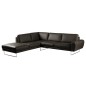Canapé d'angle en 100% TOUT cuir italien de prestige 6/7 places SPENCER, noir, angle gauche Canapé d'angle en 100% TOUT cuir italien de prestige 6/7 places SPENCER, noir, angle gauche
