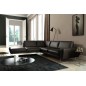 Canapé d'angle en 100% TOUT cuir italien de prestige 6/7 places SPENCER, noir, angle gauche Canapé d'angle en 100% TOUT cuir italien de prestige 6/7 places SPENCER, noir, angle gauche