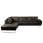 Canapé d'angle en 100% TOUT cuir italien de prestige 6/7 places SPENCER, noir, angle gauche Canapé d'angle en 100% TOUT cuir italien de prestige 6/7 places SPENCER, noir, angle gauche