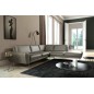 Canapé d'angle en 100% TOUT cuir italien de prestige 6/7 places SPENCER, gris, angle droit Canapé d'angle en 100% TOUT cuir italien de prestige 6/7 places SPENCER, gris, angle droit