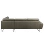 Canapé d'angle en 100% TOUT cuir italien de prestige 6/7 places SPENCER, gris, angle droit Canapé d'angle en 100% TOUT cuir italien de prestige 6/7 places SPENCER, gris, angle droit