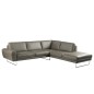 Canapé d'angle en 100% TOUT cuir italien de prestige 6/7 places SPENCER, gris, angle droit Canapé d'angle en 100% TOUT cuir italien de prestige 6/7 places SPENCER, gris, angle droit