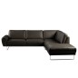 Canapé d'angle en 100% TOUT cuir italien de prestige 6/7 places SPENCER, noir, angle droit Canapé d'angle en 100% TOUT cuir italien de prestige 6/7 places SPENCER, noir, angle droit