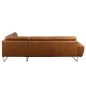 Canapé d'angle en 100% TOUT cuir italien de prestige 6/7 places SPENCER, marron cognac, angle droit