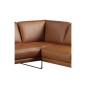 Canapé d'angle en 100% TOUT cuir italien de prestige 6/7 places SPENCER, marron cognac, angle droit