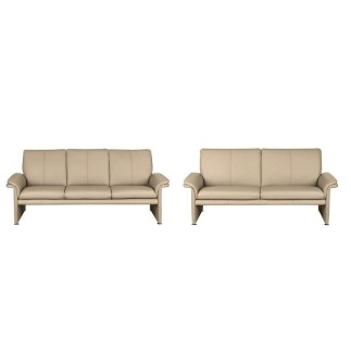 Ensemble Canapé 3 places et 2 places en 100% tout cuir italien vachette COMO, beige