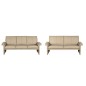 Ensemble Canapé 3 places et 2 places en 100% tout cuir italien vachette COMO, beige