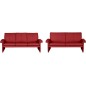 Ensemble Canapé 3 places et 2 places en 100% tout cuir italien vachette COMO, rouge foncé