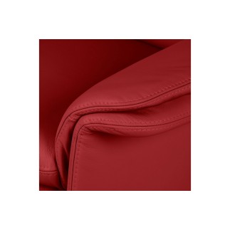 Ensemble Canapé 3 places et 2 places en 100% tout cuir italien vachette COMO, rouge foncé