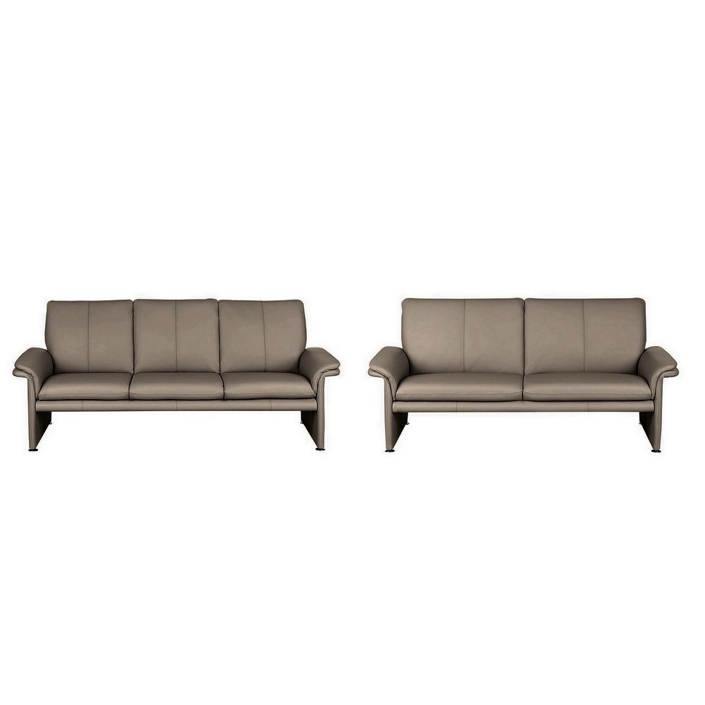 Ensemble Canapé 3 places et 2 places en 100% tout cuir italien vachette COMO, taupe