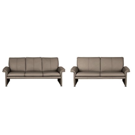 Ensemble Canapé 3 places et 2 places en 100% tout cuir italien vachette COMO, taupe