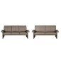 Ensemble Canapé 3 places et 2 places en 100% tout cuir italien vachette COMO, taupe