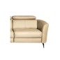 - Canapé d'angle en cuir de luxe italien 5 places BERTI, beige, angle gauche